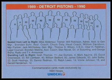 1990-91 Unocal Detroit Pistons
